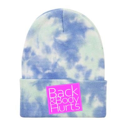 Back & Body Hurts Pink Logo Tie Dye 12in Knit Beanie