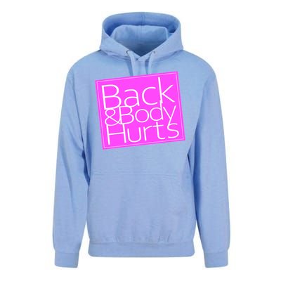 Back & Body Hurts Pink Logo Unisex Surf Hoodie