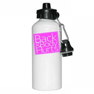 Back & Body Hurts Pink Logo Aluminum Water Bottle