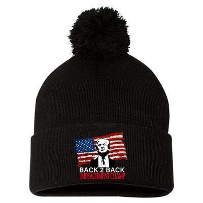 Back 2 Back Impeachment Champ Pom Pom 12in Knit Beanie