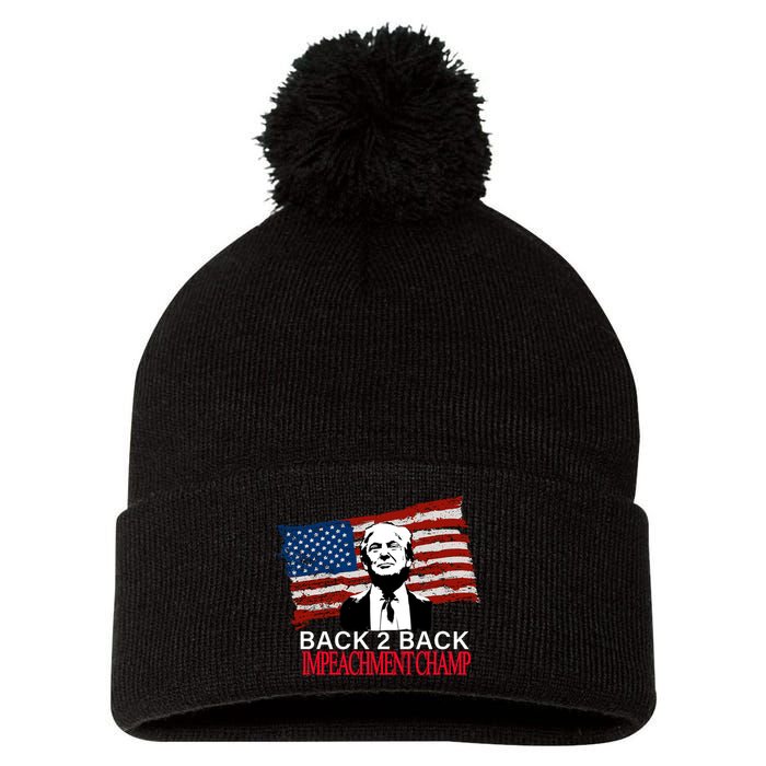 Back 2 Back Impeachment Champ Pom Pom 12in Knit Beanie