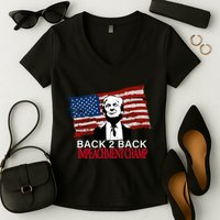 Back 2 Back Impeachment Champ Women's V-Neck T-Shirt