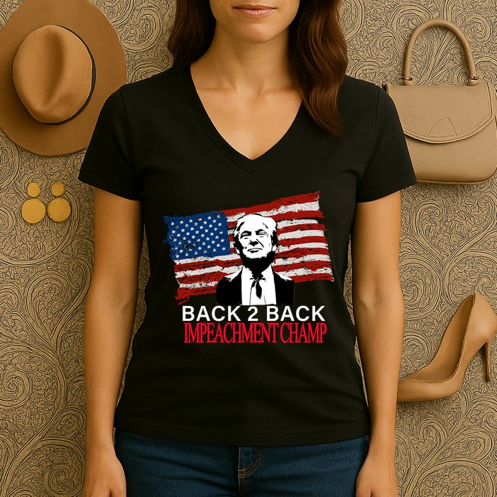 Back 2 Back Impeachment Champ Women's V-Neck T-Shirt