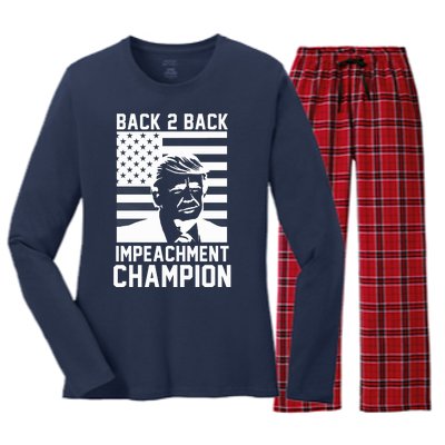 Back 2 Back Impeachment Champion Women's Long Sleeve Flannel Pajama Set 