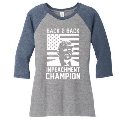 Back 2 Back Impeachment Champion Women's Tri-Blend 3/4-Sleeve Raglan Shirt