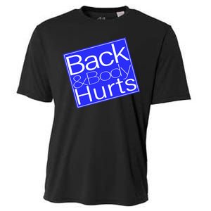 Back and Body Hurts Blue Logo Cooling Performance Crew T-Shirt