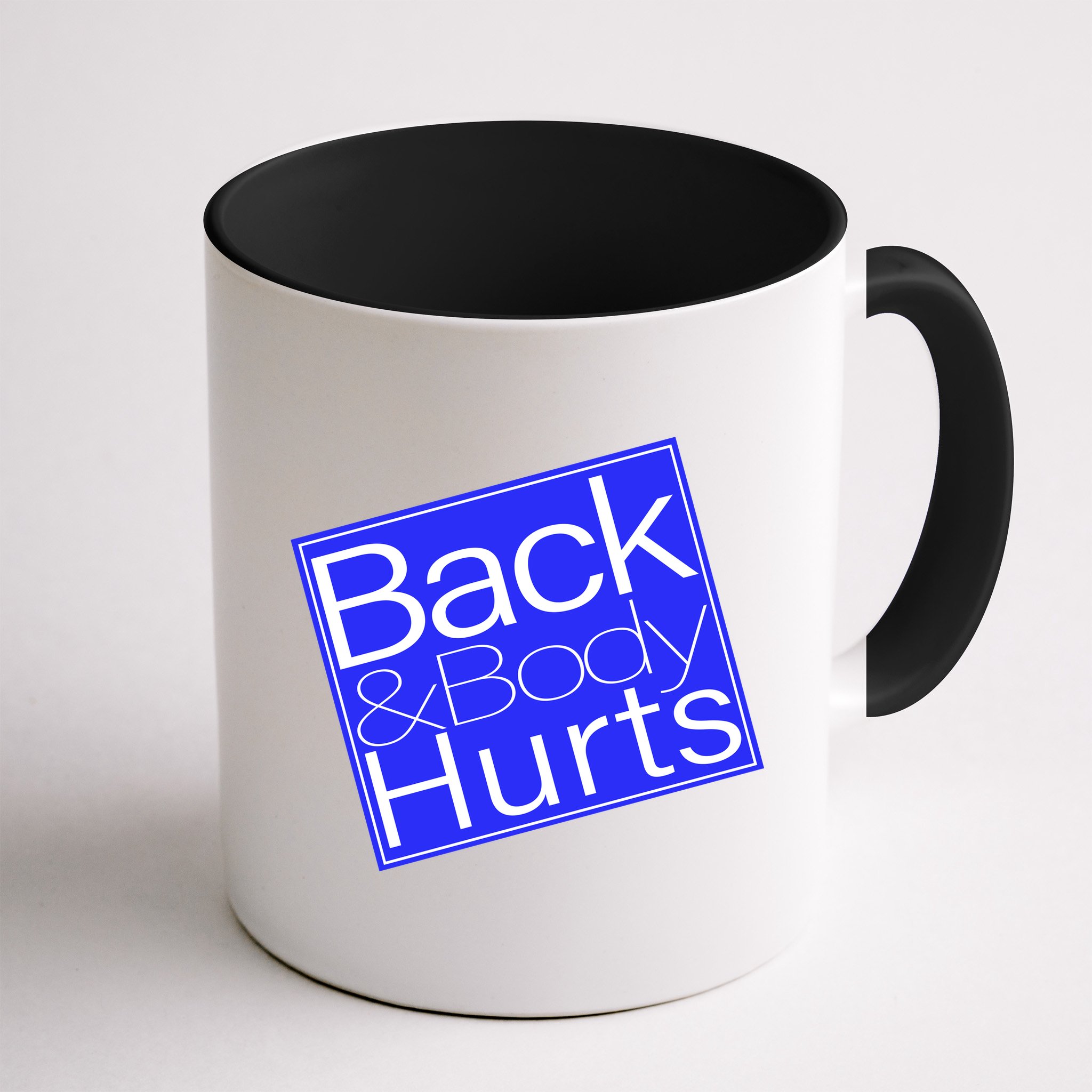 Back and Body Hurts Blue Logo Mug