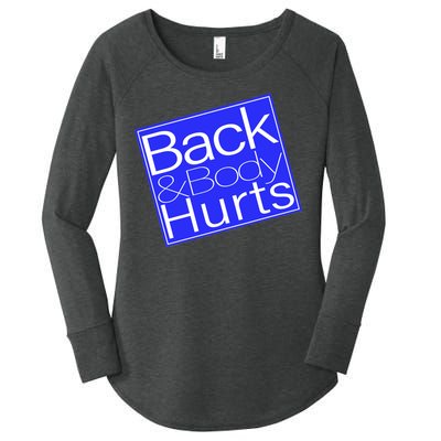 Back and Body Hurts Blue Logo Women's Perfect Tri Tunic Long Sleeve Shirt