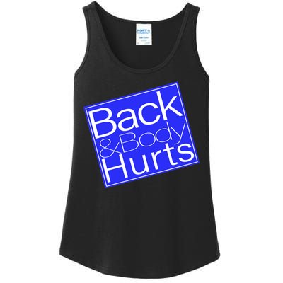 Back and Body Hurts Blue Logo Ladies Essential Tank