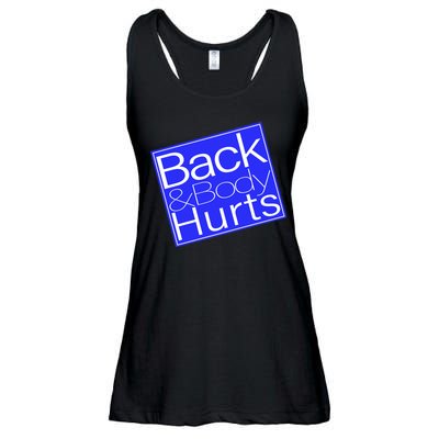 Back and Body Hurts Blue Logo Ladies Essential Flowy Tank