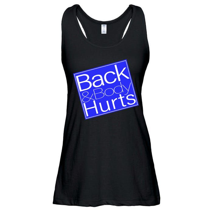 Back and Body Hurts Blue Logo Ladies Essential Flowy Tank