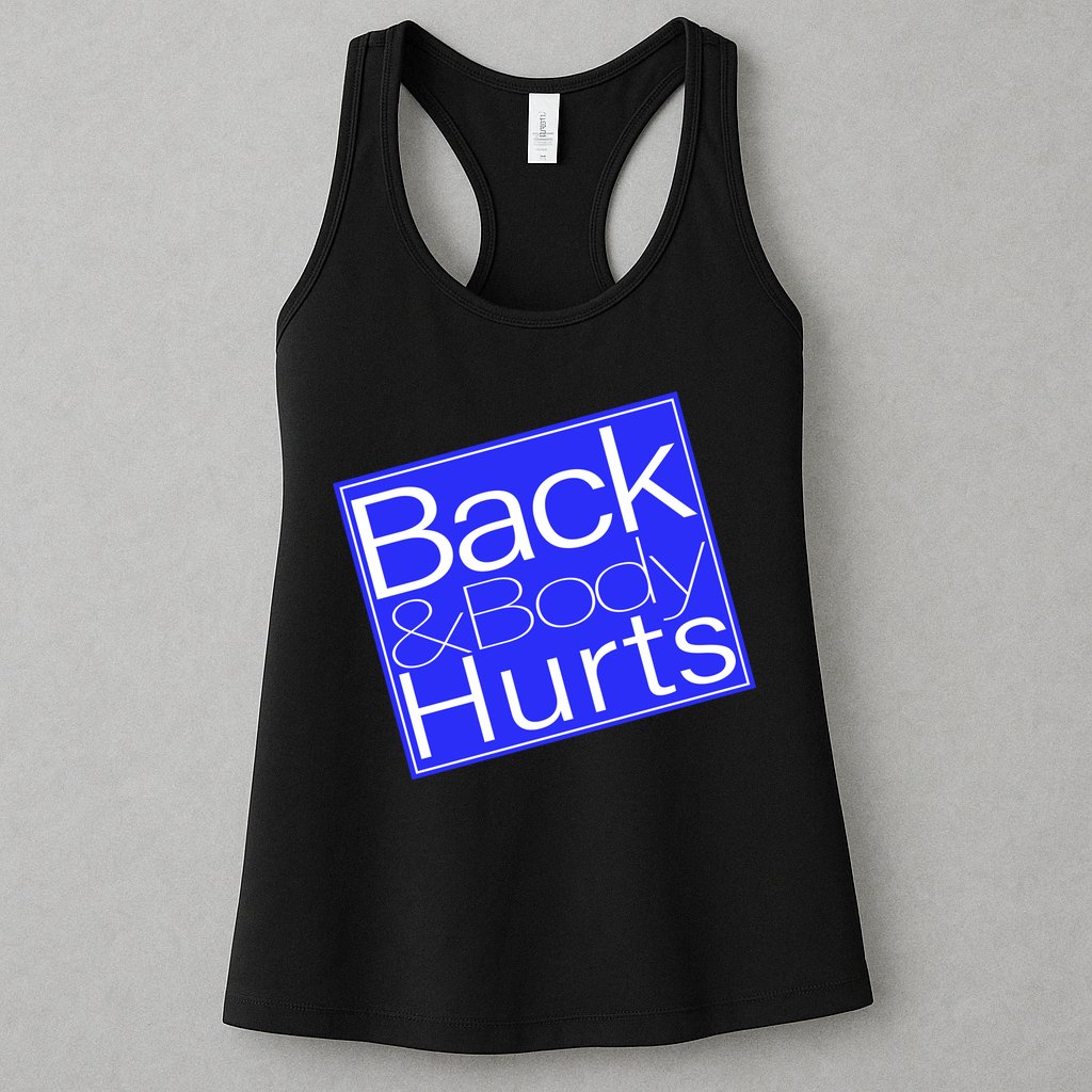Back and Body Hurts Blue Logo Womens Tank Top