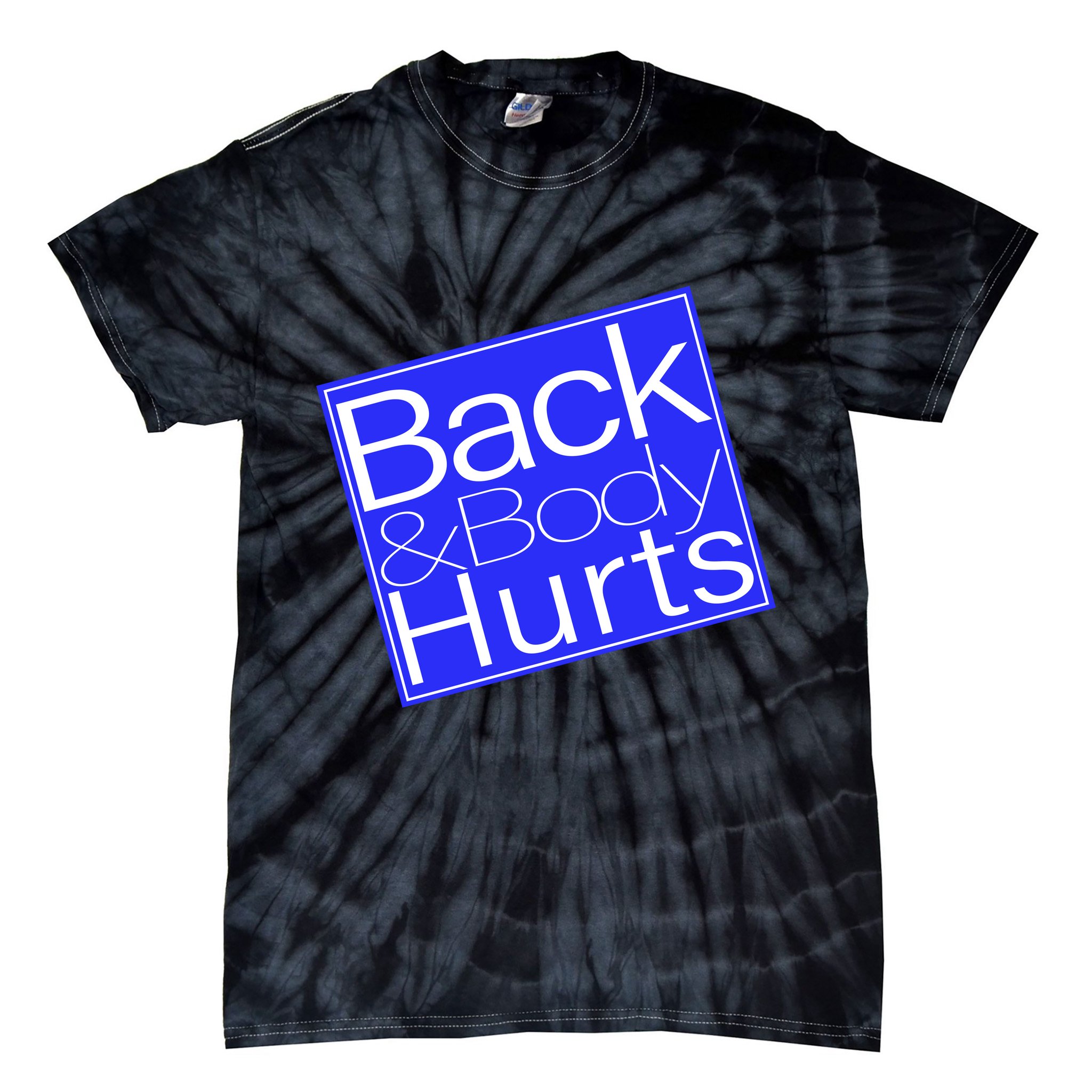 Back and Body Hurts Blue Logo Tie-Dye T-Shirt