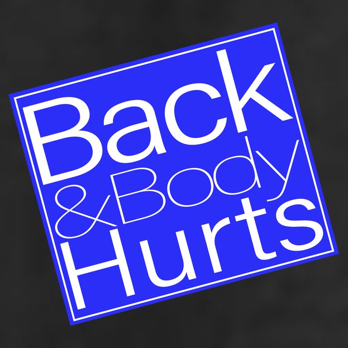 Back and Body Hurts Blue Logo Trucker Hat