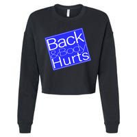 Back and Body Hurts Blue Logo Cropped Pullover Crew