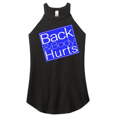 Back and Body Hurts Blue Logo Women's Perfect Tri Rocker Tank