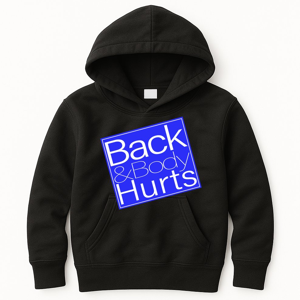 Back and Body Hurts Blue Logo Kids Hoodie
