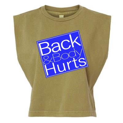 Back and Body Hurts Blue Logo Garment-Dyed Women's Muscle Tee