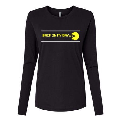 Back In My Day Retro Video Game Womens Cotton Relaxed Long Sleeve T-Shirt