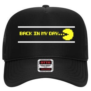 Back In My Day Retro Video Game High Crown Mesh Back Trucker Hat