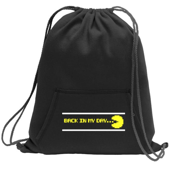 Back In My Day Retro Video Game Sweatshirt Cinch Pack Bag