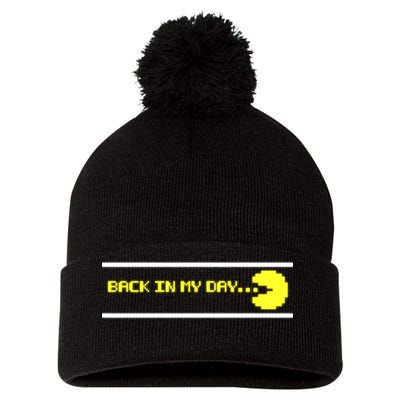 Back In My Day Retro Video Game Pom Pom 12in Knit Beanie