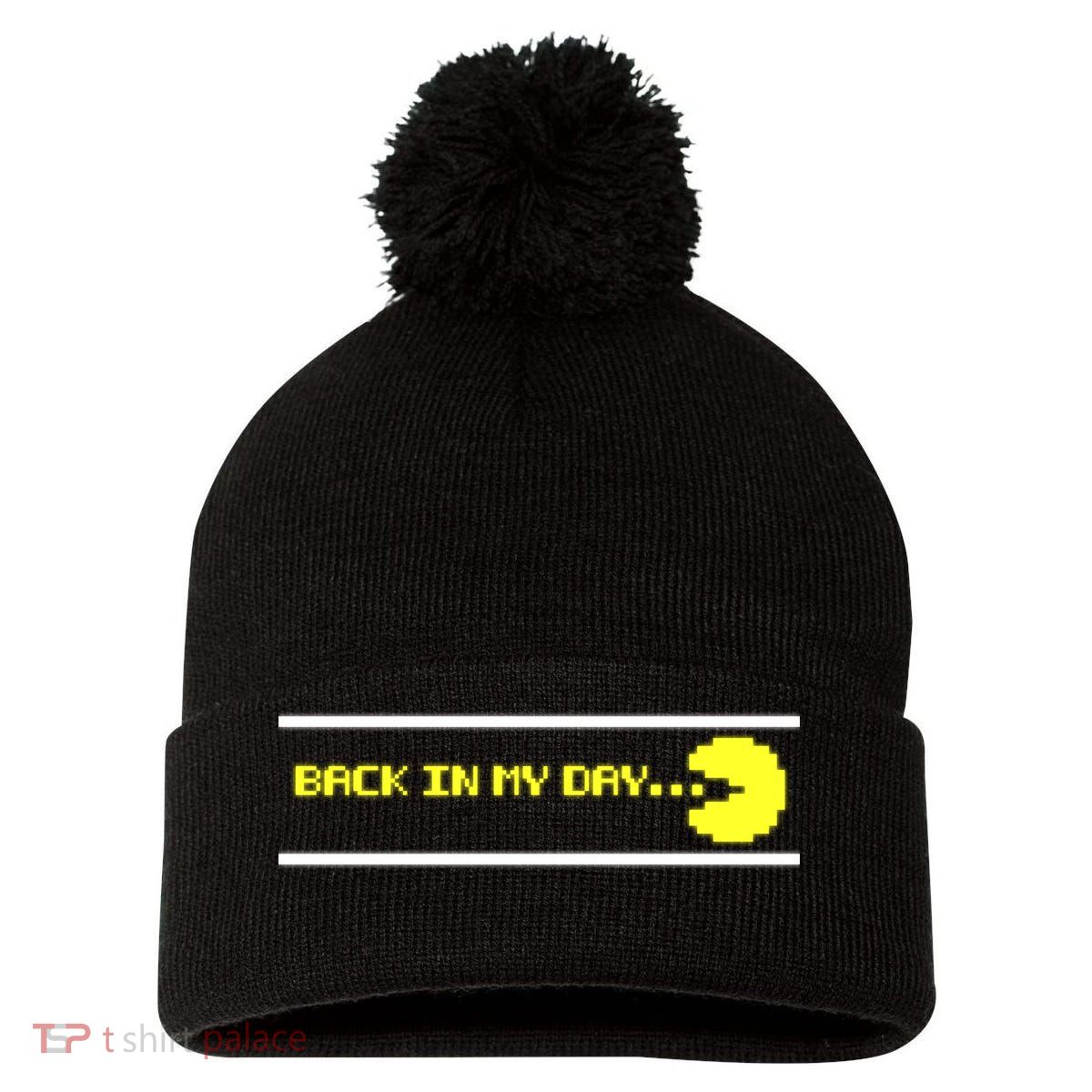 Back In My Day Retro Video Game Pom Pom 12in Knit Beanie