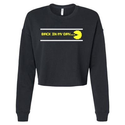 Back In My Day Retro Video Game Cropped Pullover Crew