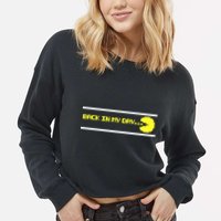 Back In My Day Retro Video Game Cropped Pullover Crew