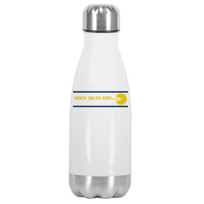 Back In My Day Retro Video Game Stainless Steel Insulated Water Bottle