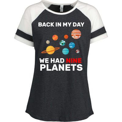 Back In My Day We Had Nine Planets Enza Ladies Jersey Colorblock Tee