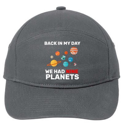 Back In My Day We Had Nine Planets 7-Panel Snapback Hat