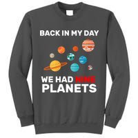 Back In My Day We Had Nine Planets Tall Sweatshirt
