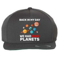 Back In My Day We Had Nine Planets Wool Snapback Cap
