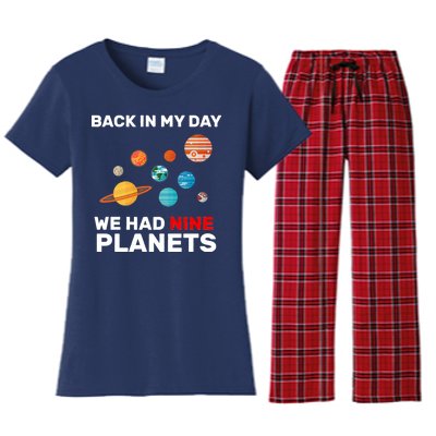 Back In My Day We Had Nine Planets Women's Flannel Pajama Set