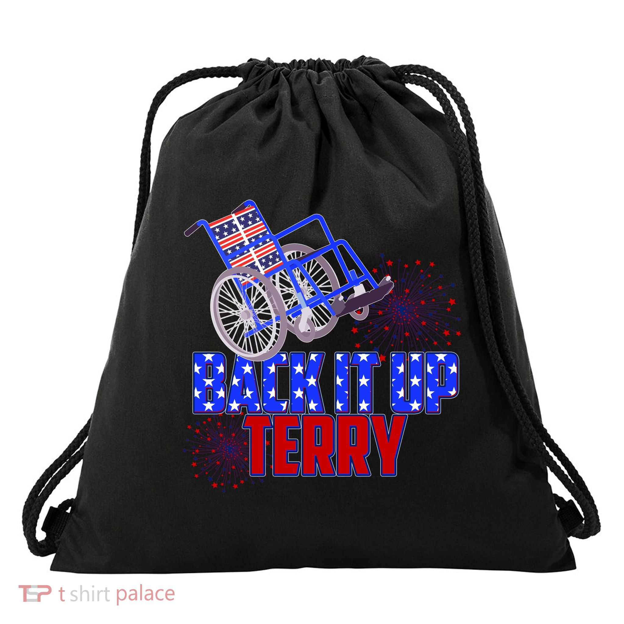 Back It Up Terry Fourth of July Fireworks Drawstring Bag
