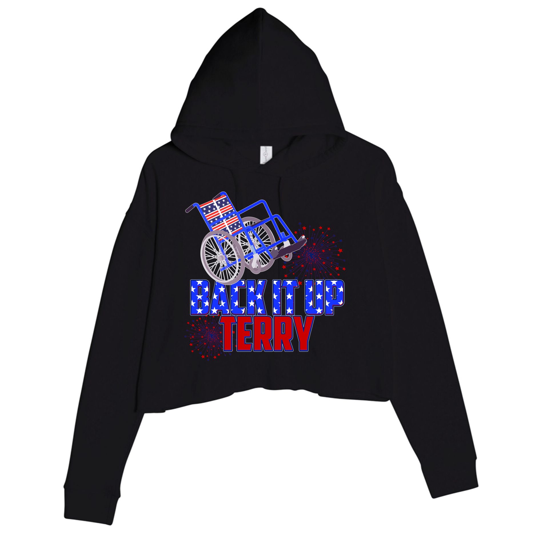 Back It Up Terry Fourth of July Fireworks Crop Fleece Hoodie