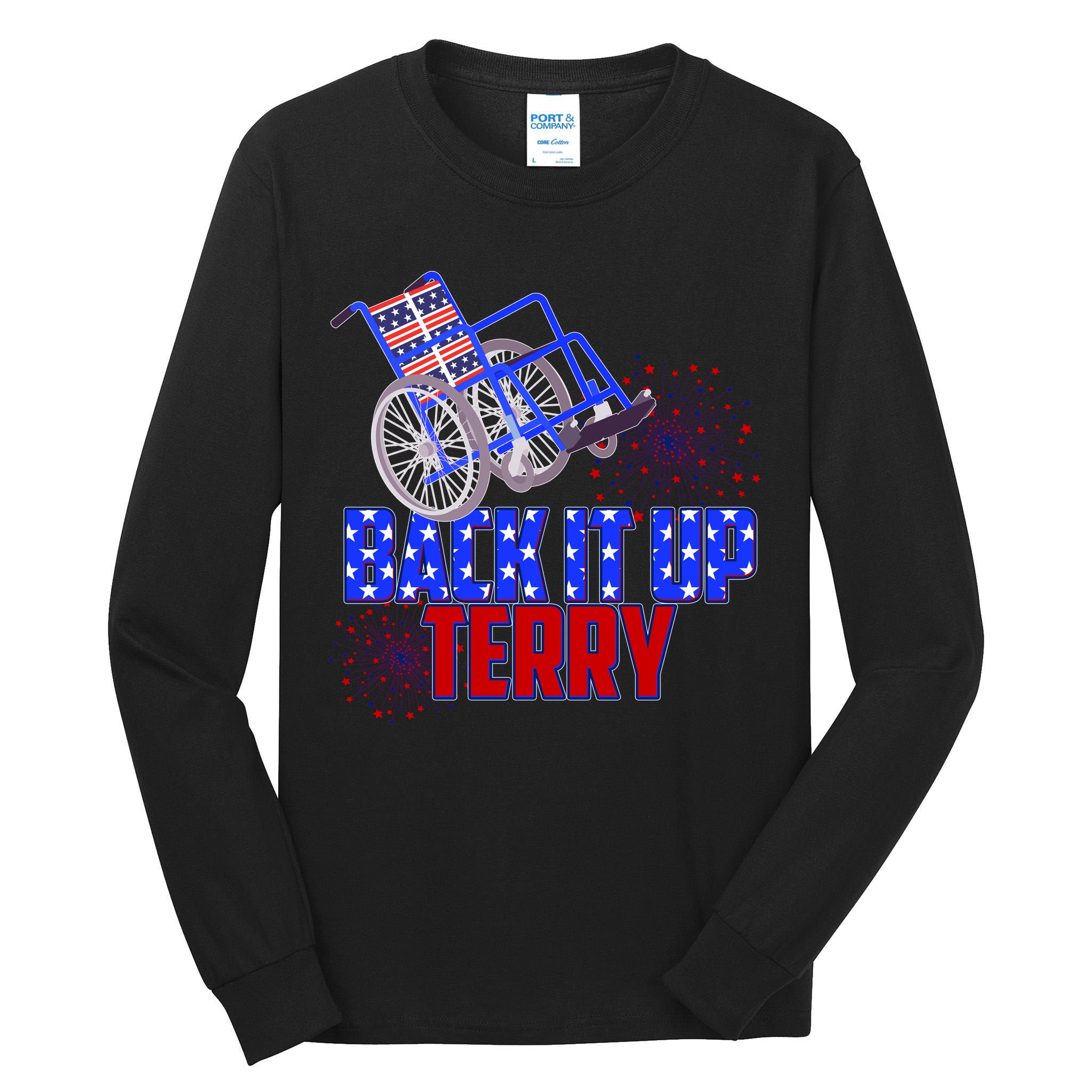 Back It Up Terry Fourth of July Fireworks Tall Long Sleeve T-Shirt