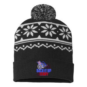 Back It Up Terry Fourth of July Fireworks USA-Made Snowflake Beanie