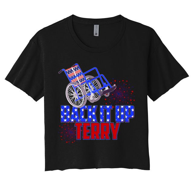 Back It Up Terry Fourth of July Fireworks Crop Top