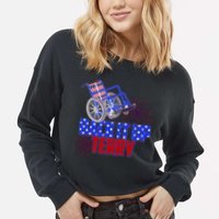 Back It Up Terry Fourth of July Fireworks Cropped Pullover Crew