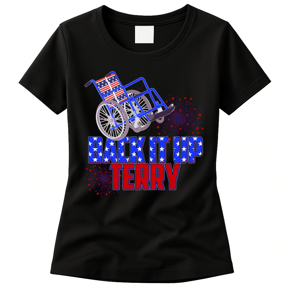 Back It Up Terry Fourth of July Fireworks Womens T-Shirt