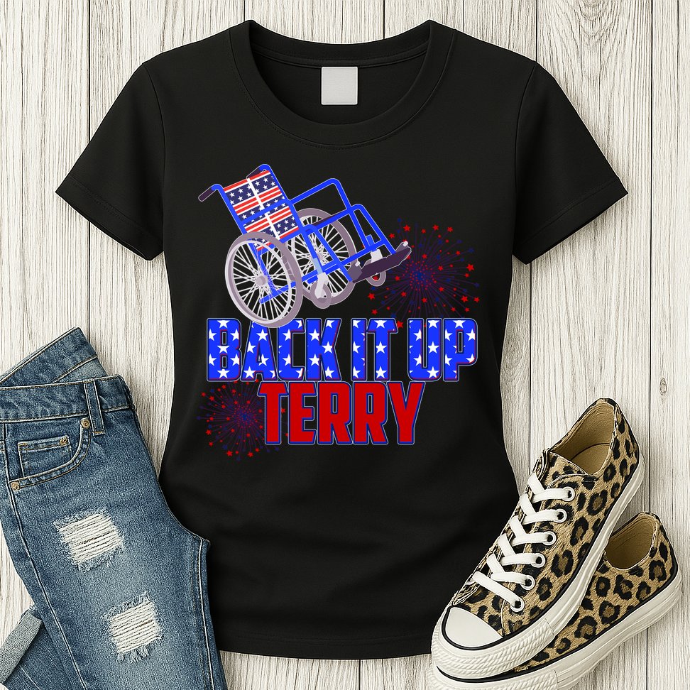 Back It Up Terry Fourth of July Fireworks Womens T-Shirt