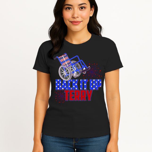 Back It Up Terry Fourth of July Fireworks Womens T-Shirt