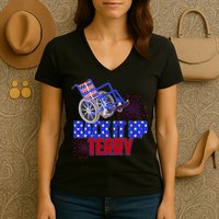 Back It Up Terry Fourth of July Fireworks Women's V-Neck T-Shirt