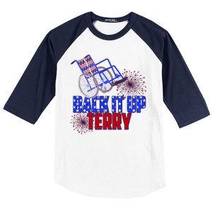 Back It Up Terry Fourth of July Fireworks Baseball Sleeve Shirt