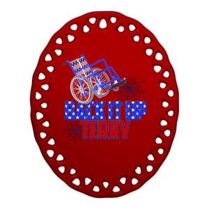 Back It Up Terry Fourth of July Fireworks Ceramic Oval Ornament