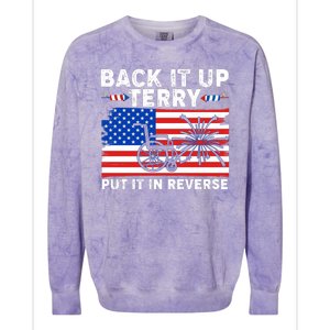 Back It Up Terry Put It In Reverse Funny Fireworks Colorblast Crewneck Sweatshirt