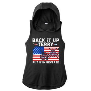 Back It Up Terry Put It In Reverse Funny Fireworks Ladies PosiCharge Tri-Blend Wicking Draft Hoodie Tank