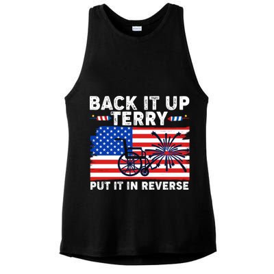 Back It Up Terry Put It In Reverse Funny Fireworks Ladies PosiCharge Tri-Blend Wicking Tank